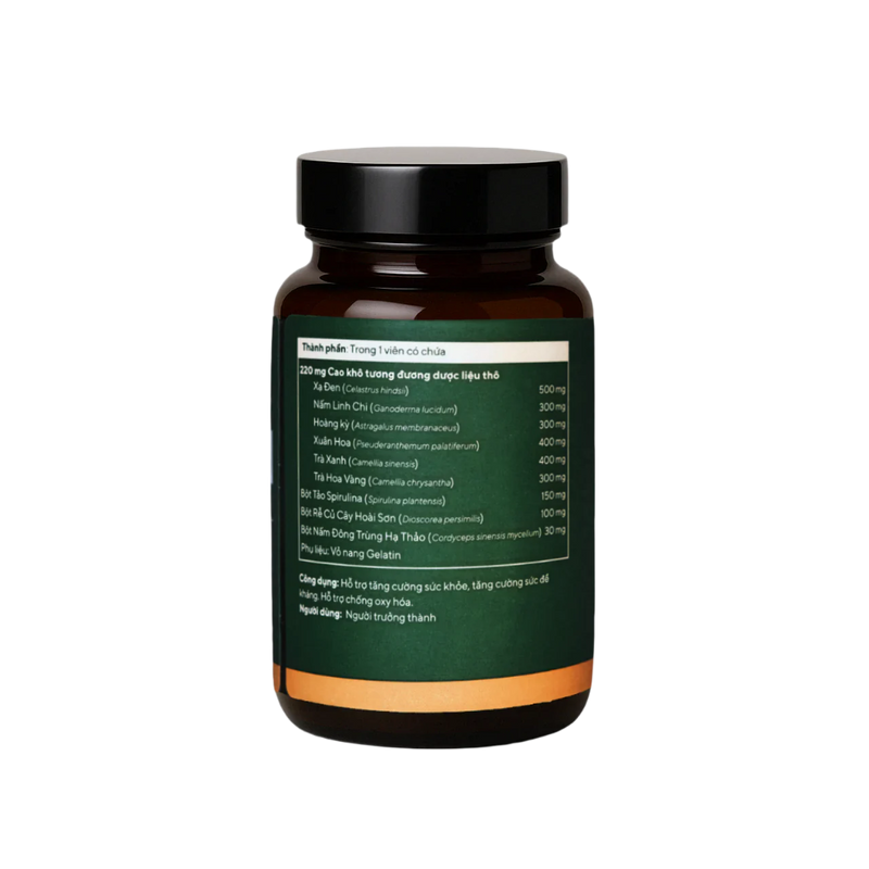 Viên uống asteri KA chứa các thảo dược quý như xạ đen, linh chi, đông trùng hạ thảo… hỗ trợ tăng cường sức khỏe, nâng cao sức đề kháng và chống oxy hóa hiệu quả.
